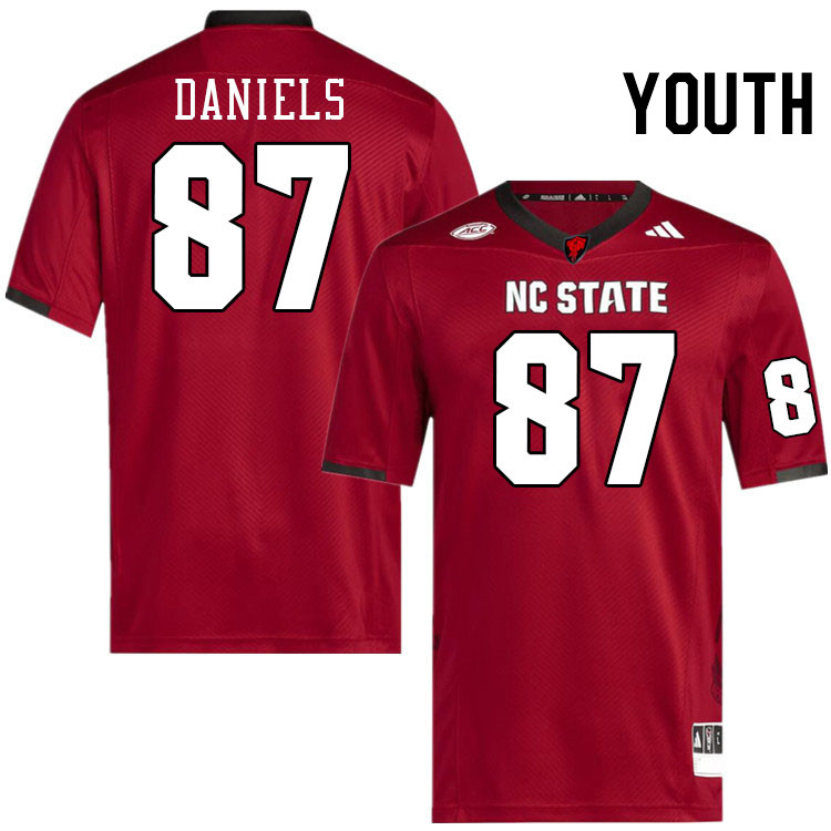 Youth #87 Dante Daniels NC State Wolfpack College Football Jerseys Stitched-Red